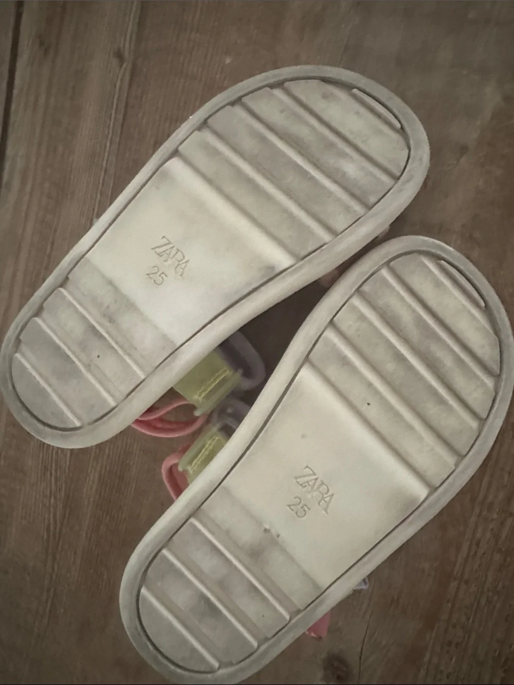 Zara Peach and Lilac Kids Velcro Strap Sandals